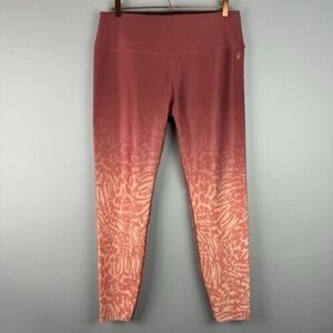Good American Legging Pink Ombre Animal Print Raw Cut Hem High Waist‎ Size 5 2XL